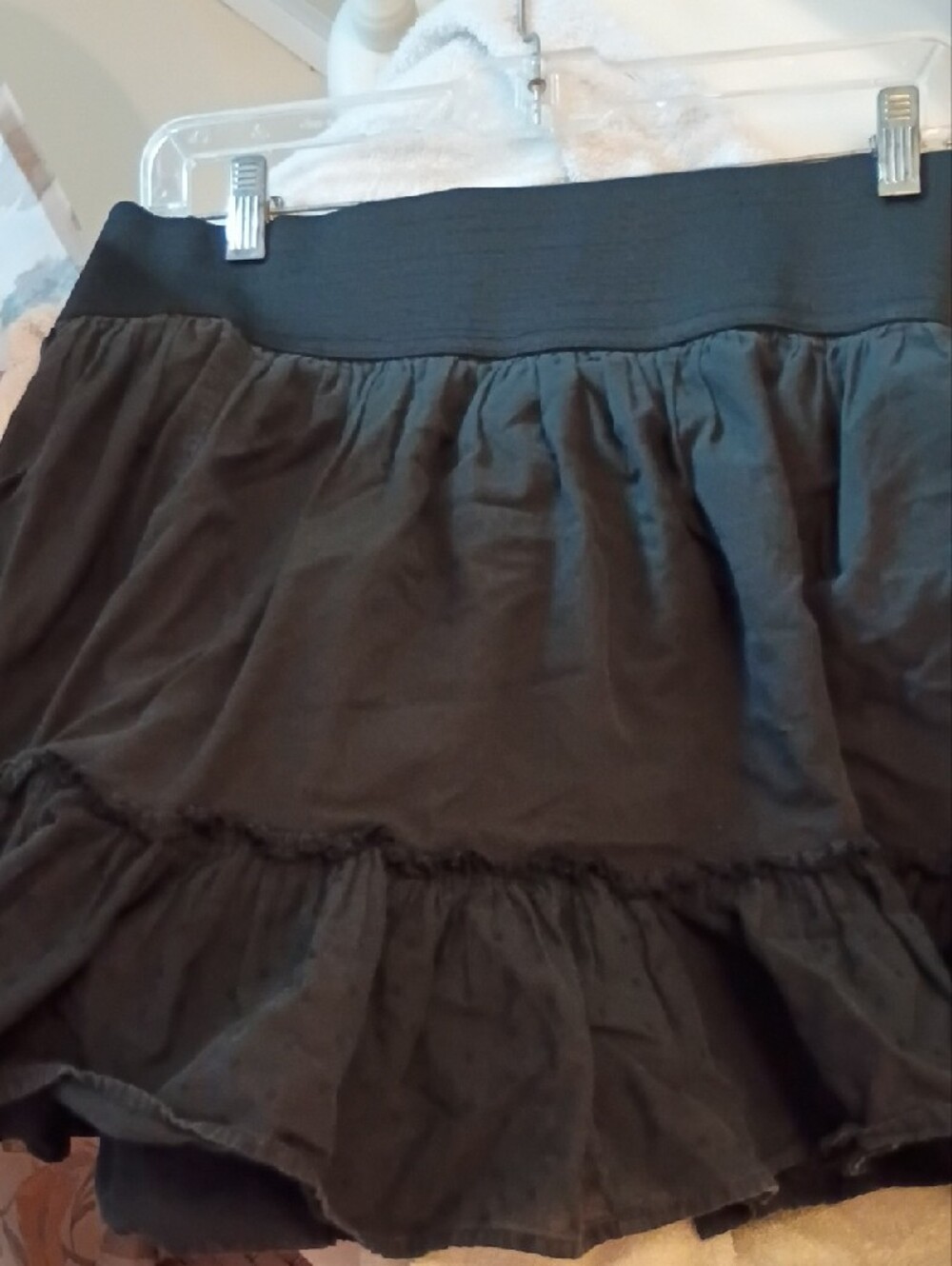 Xhilaration Black Tiered Ruffle Mini Skirt